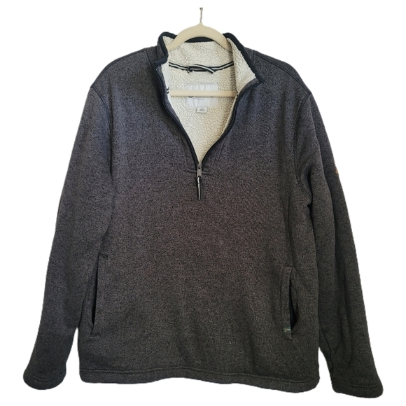 Orvis Pullover Mens L Large Gray 1/4 Zip Long Sleeve - Picture 2 of 6